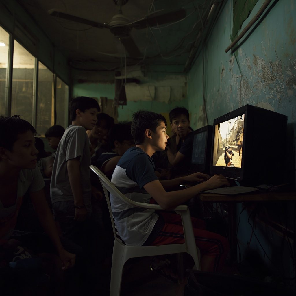 Players sharing setups side by side during a co-op session at TILT computer club